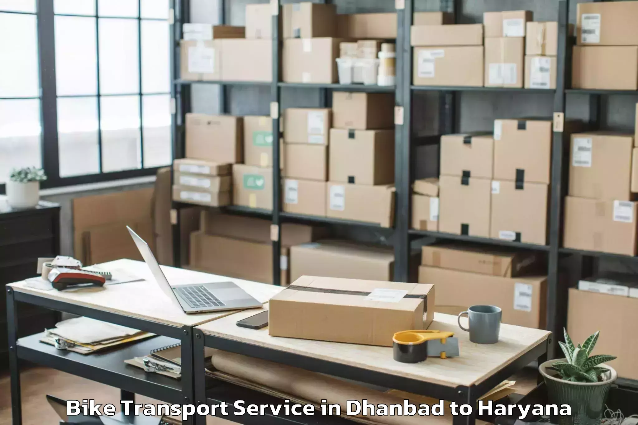 Book Dhanbad to Gurgaon Central Mall Bike Transport Online